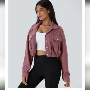 Nwt ! Halara Picket Cropped Courderoy Jacket Sz Small